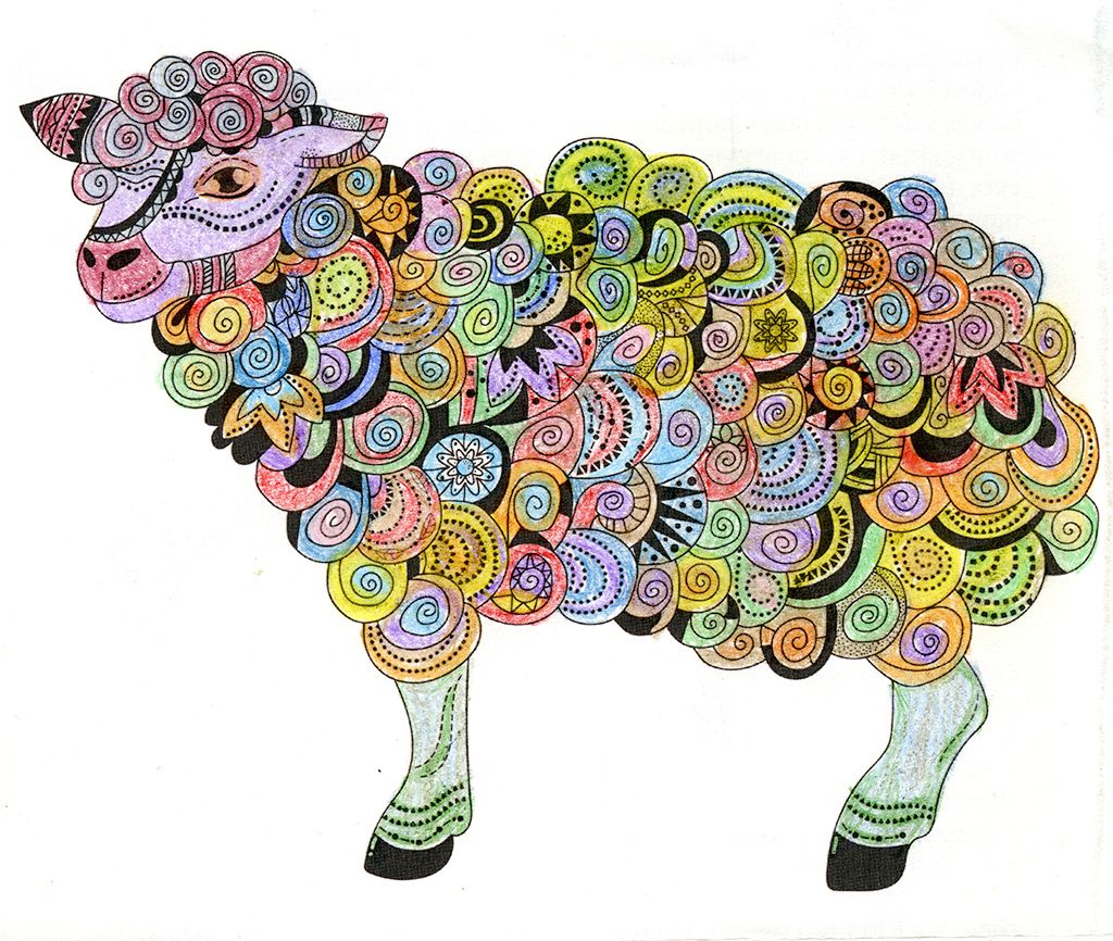 Sheep colored by Sherri Byrd, Weatherford, Texas