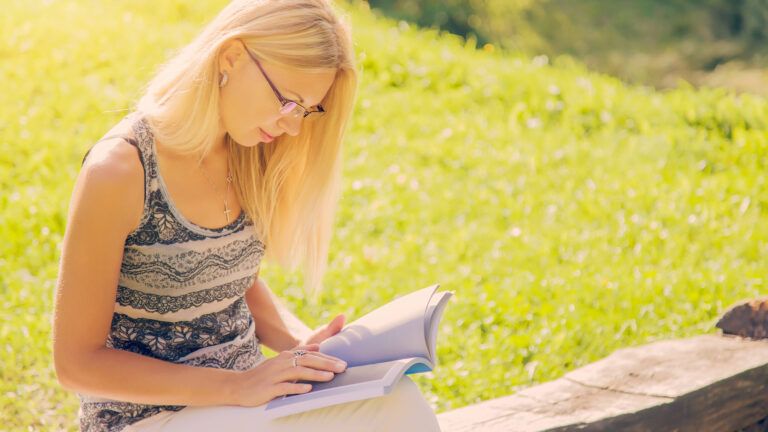 Woman reading the Bible