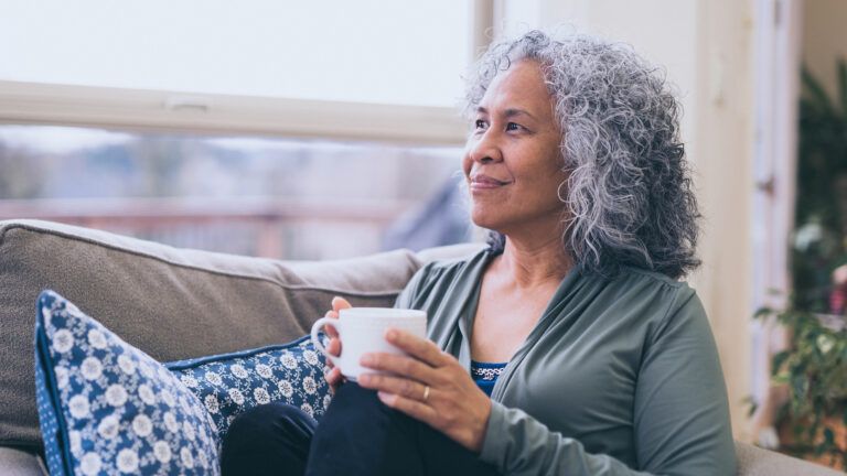 Woman feeling grateful