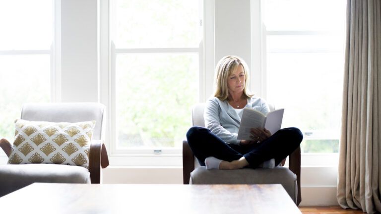 Woman reading a book