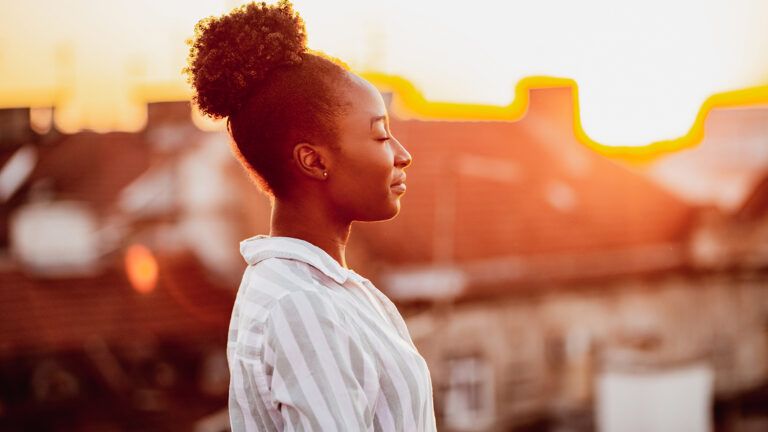 An optimistic woman greets the new year