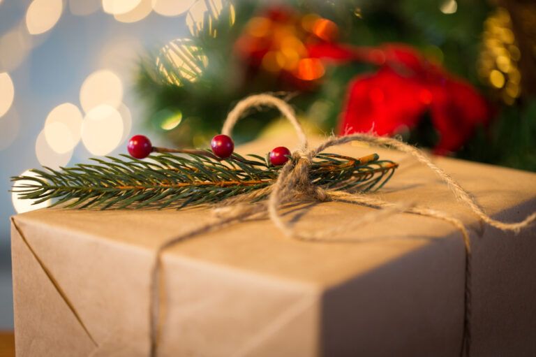 A Christmas present wrapped in brown paper given to a young boy in an inspirational Christmas story