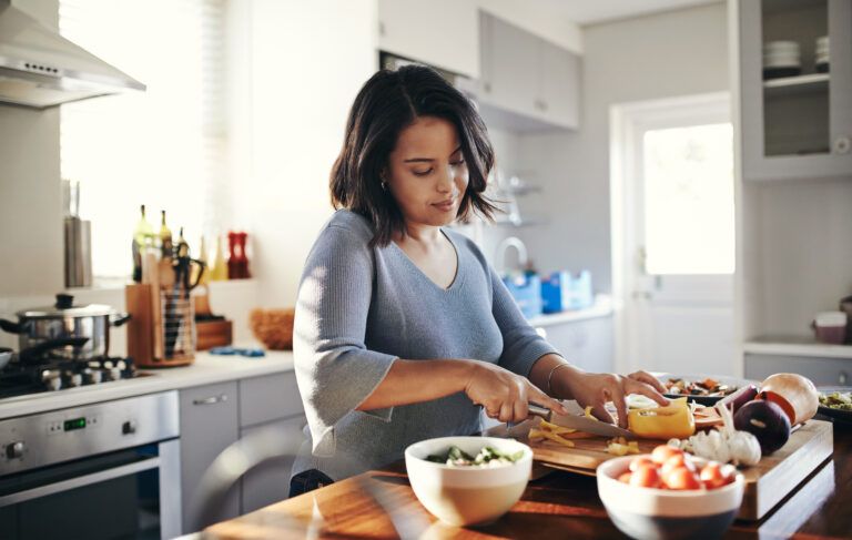 Woman cooking healthy meals