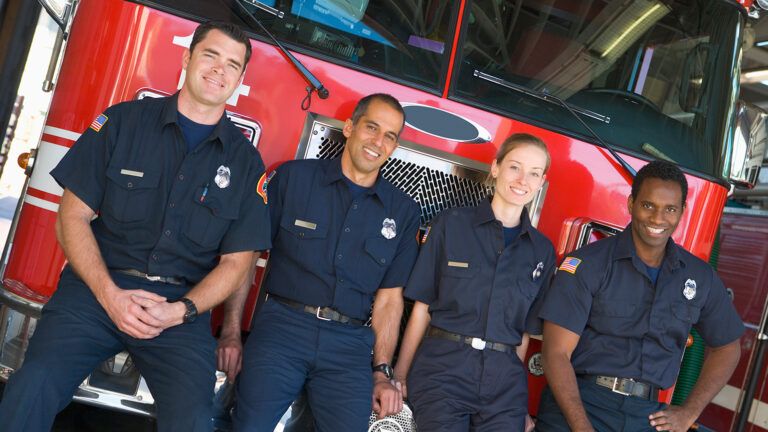 A group of small town firefighters