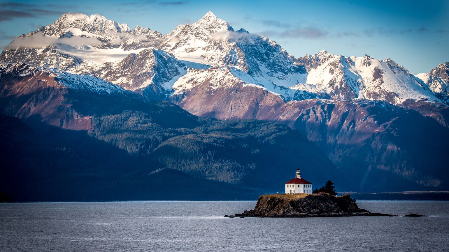 Eldred Rock Lighthouse in Lynn Canal, Alaska