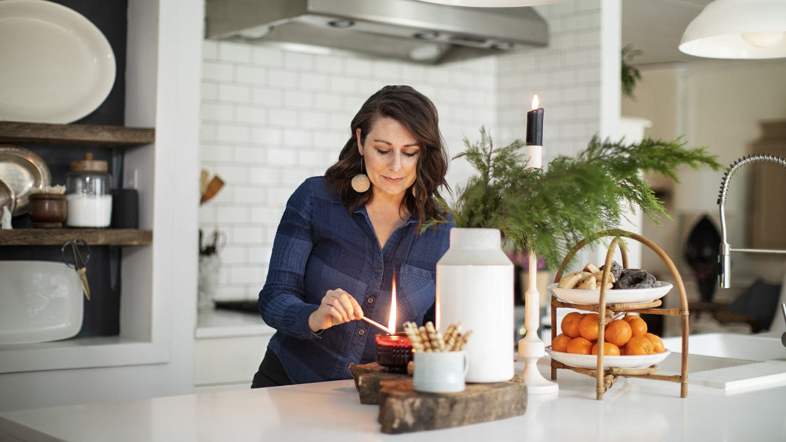 Myquillyn Smith, the Merry Minimalist, photographed January 2, 2019, in her home for Guideposts Joys of Christmas 2019 edition.