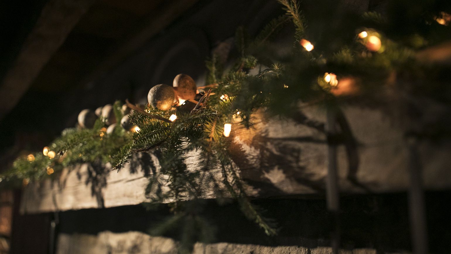 Ginny Curry's old fashioned log cabin decorated for Christmas in Lancaster, OH on January 8, 2018. Curry's husband Bill began to build the cabin and then fell ill and passed away. With the help of friends, they completed the authentic log cabin.