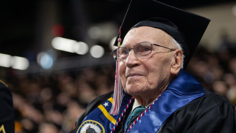 Paul Blom attends the University of Cincinnati's commencement ceremony