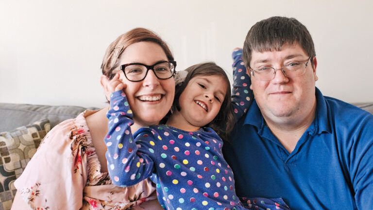 Shawn and Christina Jobes with their daughter, Audrey.