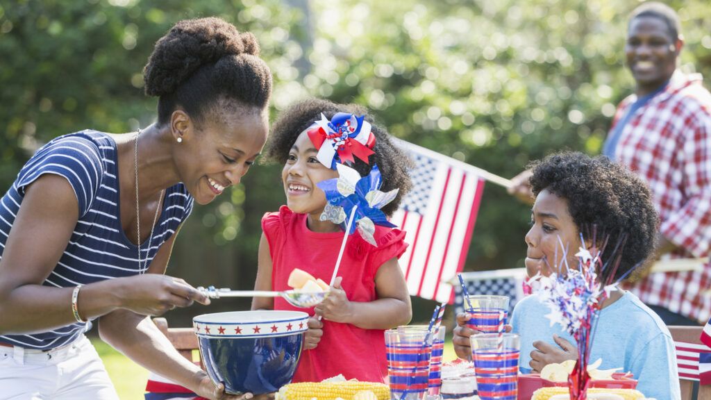 A family barbecue during Memorial Day weekend.