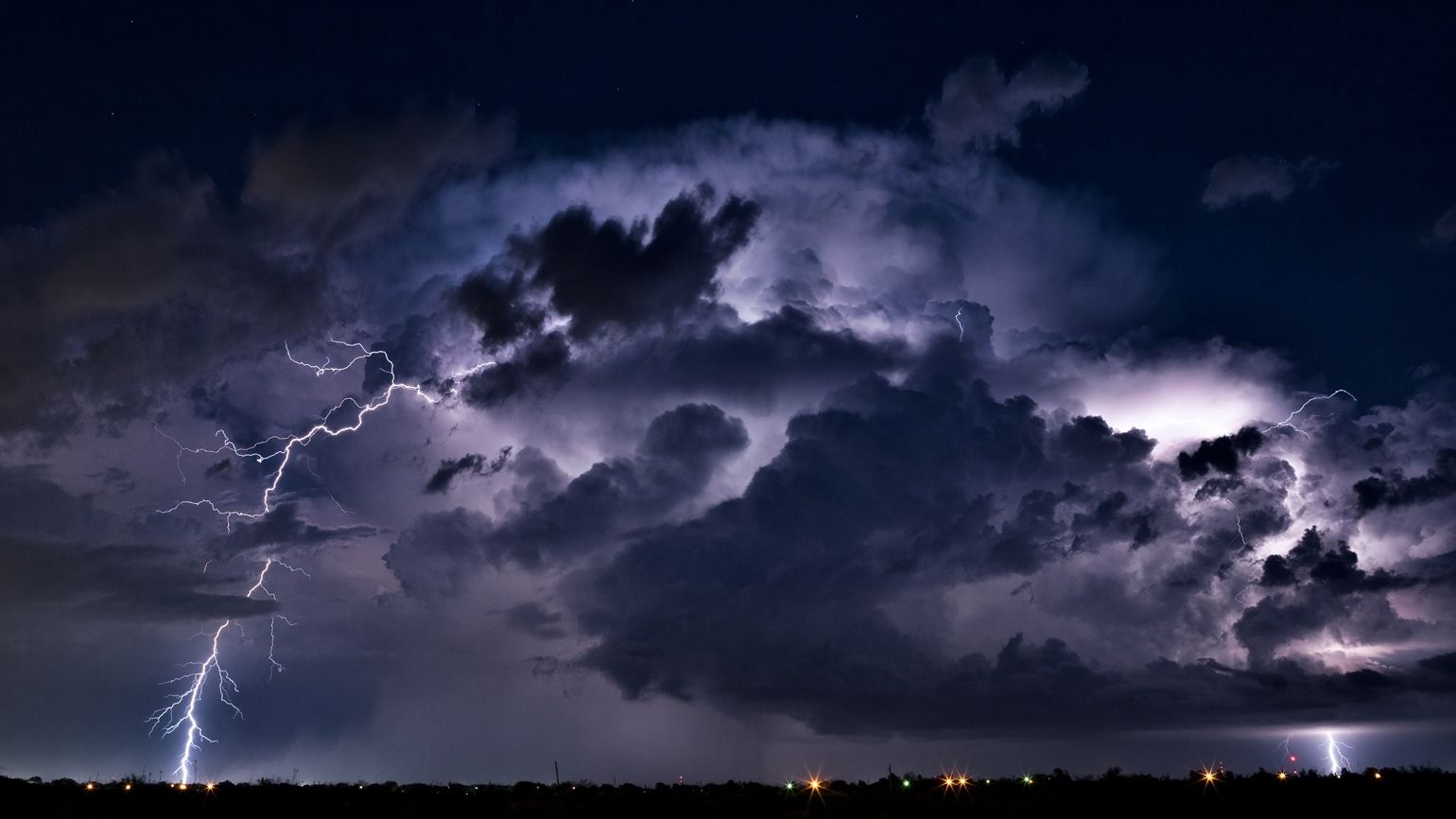 A dark, stormy sky.