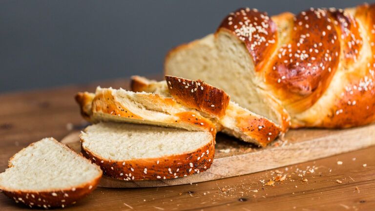 Freshly baked challah bread