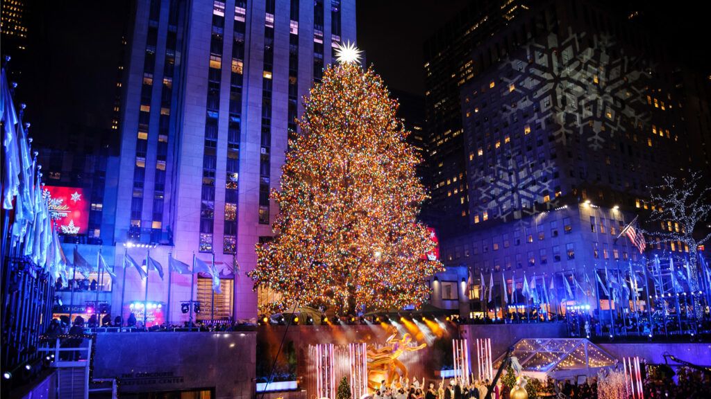 Atmosphere at the 87th annual Rockefeller Center Christmas tree lighting ceremony on Wednesday, Dec. 4, 2019, in New York. (Photo by Christopher Smith/Invision/AP)