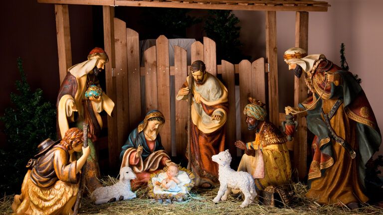 A crèche at Christmas