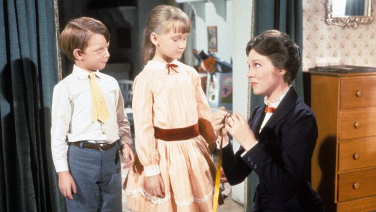 L to R: Matthew Garber, Karen Dotrice, Julie Andrews; credit Walt Disney Pictures/Photofest