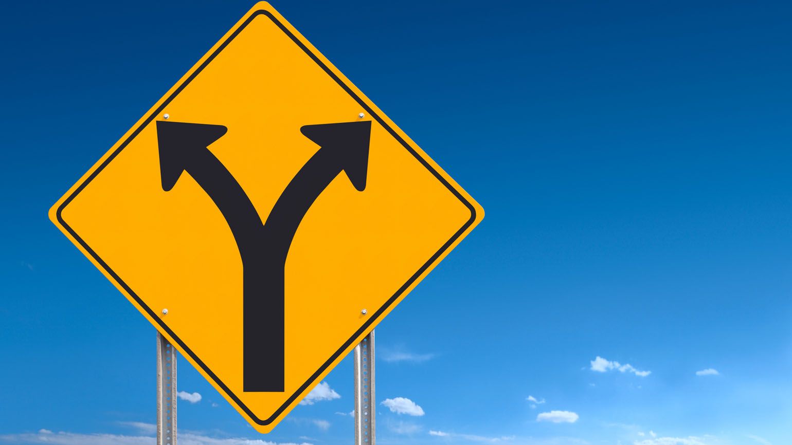 A fork in the road sign; Getty Images