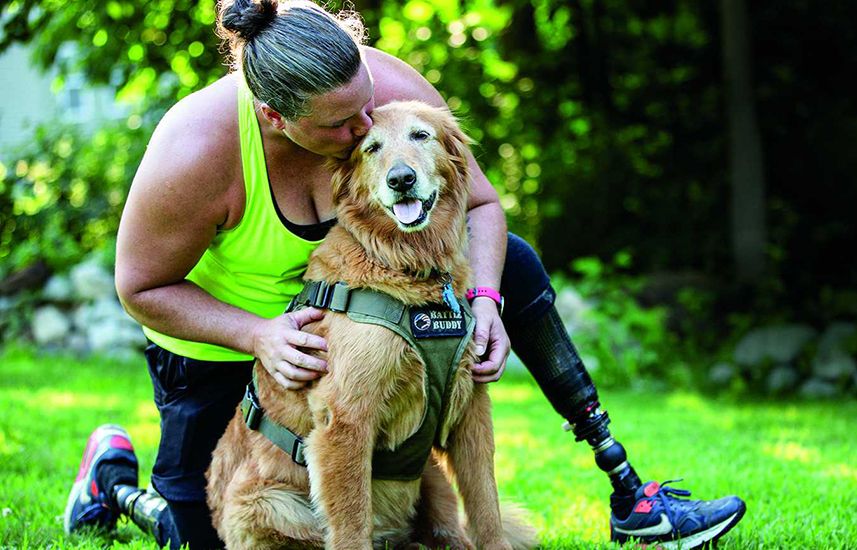 Christy Gardner and her dog, Moxie