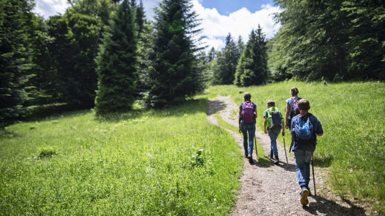 Family hiking