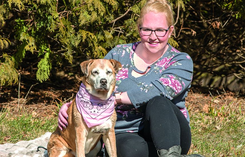 Keelie Burkett and her dog, Darla