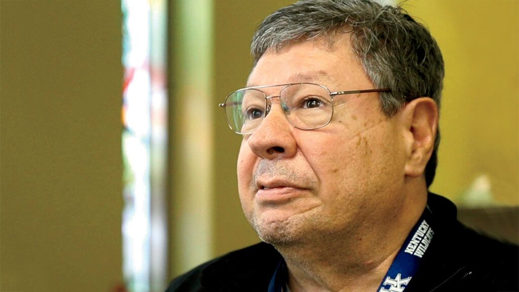 Hospital chaplain Adam Ruiz; photo by Alton Strupp-USA TODAY NETWORK