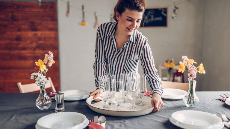 Setting a holiday table