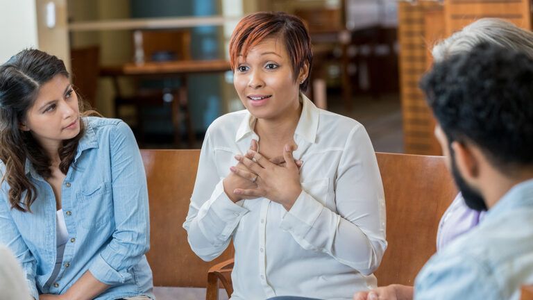 Woman in a support group