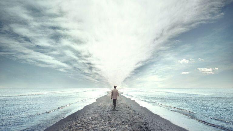 Man walking on the beach