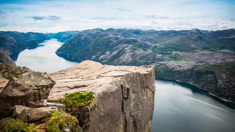 Rocky cliff overlooking a river