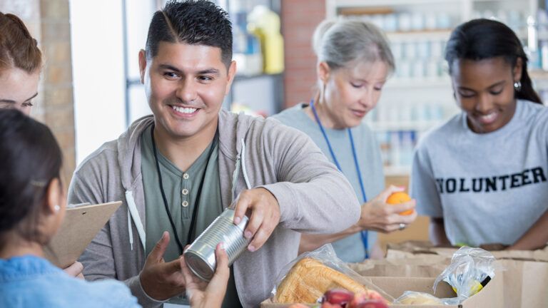 Food bank volunteers