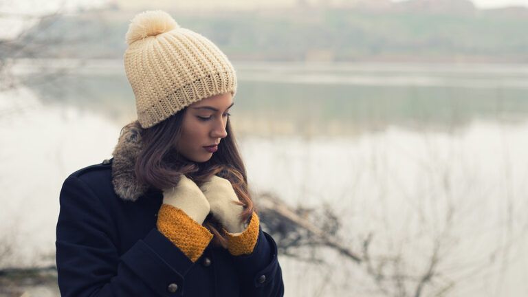 Peaceful woman outdoors