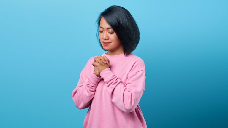 A woman praying