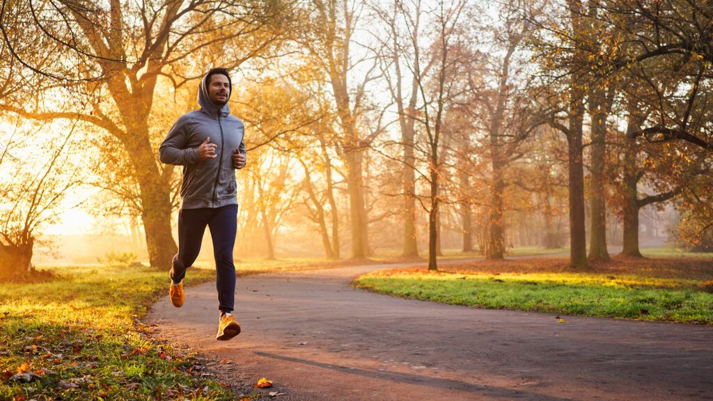 Man running in the park