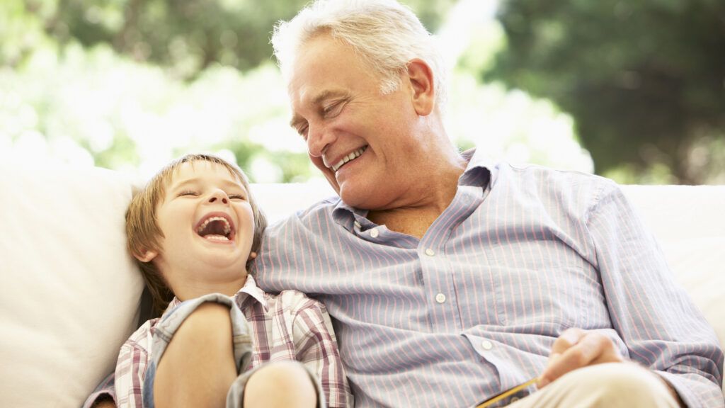 Grandfather spending time with his grandson.